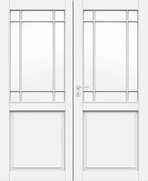 Дверь белая массивная SWEDOOR by Jeld-Wen Craft 131, двустворчатая, M15(705+715)х21, Правая, Белый NCS S 0502-Y
