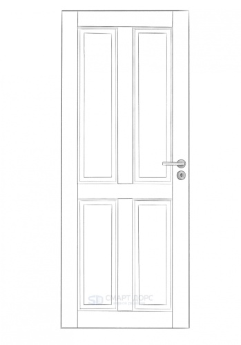  Дверь Смарт Дорс модель 122, Белый NCS S 0502-Y, M10x21, левая
