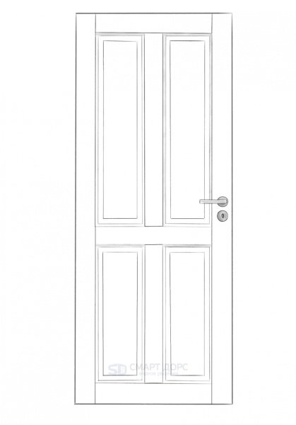 Дверь Nord Fin Doors модель 122, Белый NCS S 0502-Y, M10x21, левая