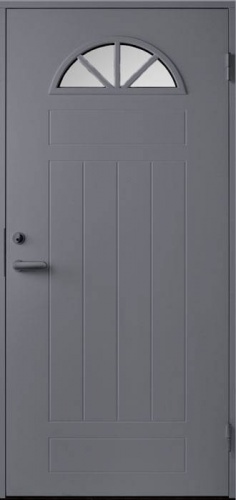 Теплая входная дверь SWEDOOR by Jeld-Wen Basic B0050, темно-серая (RR23) М9x21,  Правая