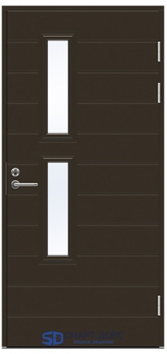 Теплая входная дверь SWEDOOR by Jeld-Wen Function F1893 W95, М9x21, Правая, Коричневый NCS S 8005-Y20R