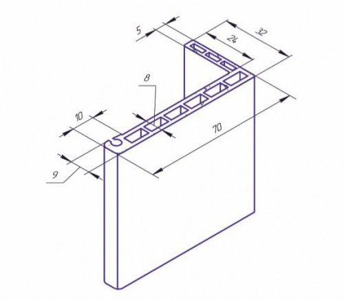 Наличник телескопический 70x32 мм