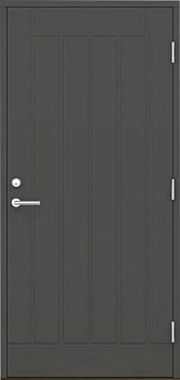 Дверь входная Kaski VO2X, тёмно-серая + VAL565SETC (Ручка и цилиндр в комплекте)