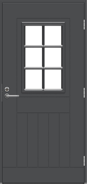 ECO WADDEN (F1848 W71) входная дверь 9*21 правая,тёмно-серая NCS S 7502-B,замок ASSA 565, стек.Crepi