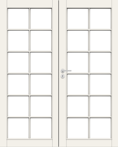 Дверь Nord Fin Doors модель 105 pari двухстворчатая, Белый NCS S 0502-Y, M13x21, Универсальная