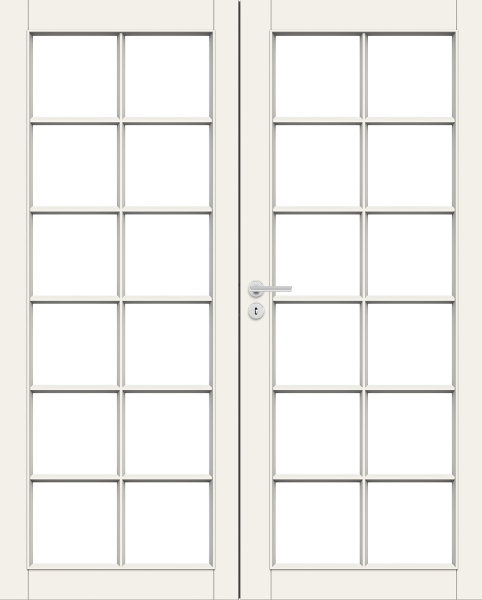 Дверь Nord Fin Doors модель 105 pari двухстворчатая, Белый NCS S 0502-Y, M13x21, Универсальная
