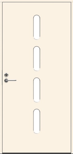 Теплая входная дверь SWEDOOR by Jeld-Wen Character Beat Eco, М10x21, Правая, Белый NCS S 0502-Y