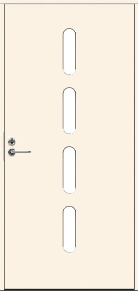 Теплая входная дверь SWEDOOR by Jeld-Wen Character Beat Eco, М10x21, Правая, Белый NCS S 0502-Y