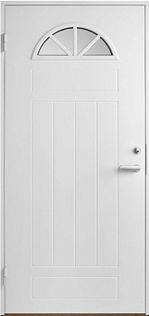 Теплая входная дверь SWEDOOR by Jeld-Wen Basic B0050, белая, М9*21, левая
