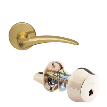 Комплект Abloy (Аблой): Ручка нажимная 133/002 AKATEMIA Ms/KILA с цилиндром CY001U, KILA