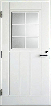 Дверь входная Kaski VO2_6RX, белая + VAL565SETC (Ручка и цилиндр в комплекте)