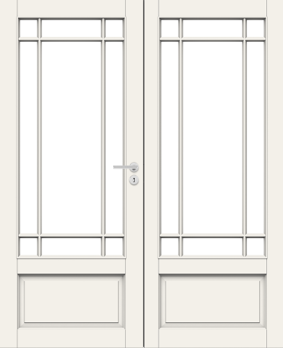 Дверь Nord Fin Doors модель 130 pari двухстворчатая, Белый NCS S 0502-Y, M13x21, Левая