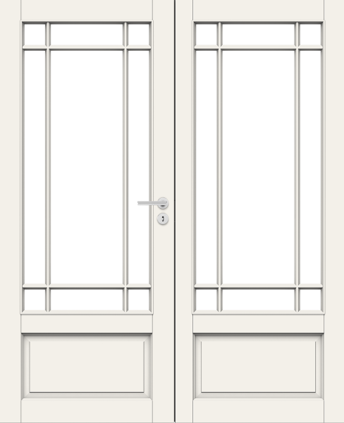 Дверь Nord Fin Doors модель 130 pari двухстворчатая, Белый NCS S 0502-Y, M13x21, Левая