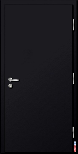 Тёплая входная дверь NORD FIN DOORS NFD11, чёрная, в комплекте с фурнитурой ABLOY фотография