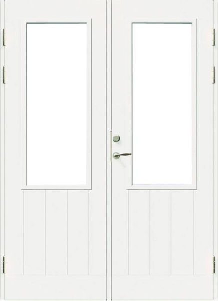 Дверь входная террасная SWEDOOR by Jeld-Wen  PO1894 W14, двустворчатая, M15x21, Правая, Белый NCS S 0502-Y
