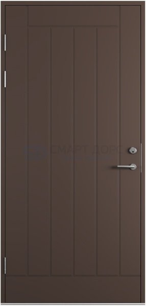  Дверь наружная деревянная ScanDo 01, темно-коричневая, 10*21, левое