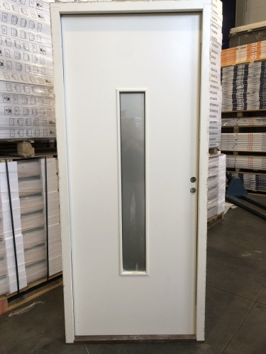 Теплая входная дверь SWEDOOR by Jeld-Wen Function F2050 W28, двухцветная окраска, тёмно-серая снаружи, внутри белая, М10*23, ПРАВАЯ, замок LC102, №14