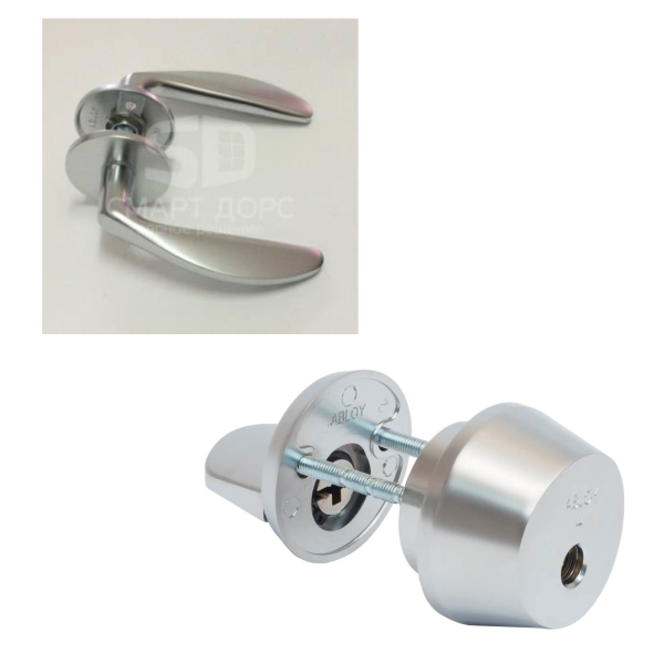 Комплект Abloy (Аблой): Ручка нажимная 25/007 JOUSI Ms/HCr с цилиндром CY001U, HCr