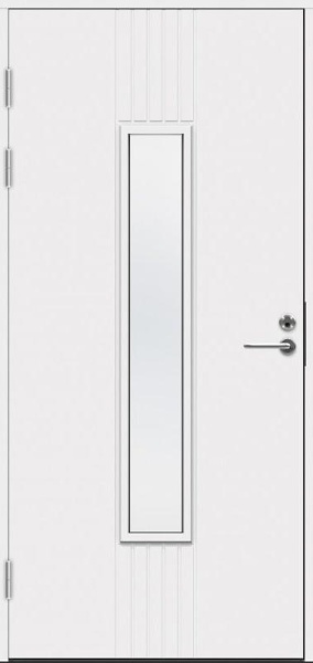 FUNCTION F2050 W28 со стеклом, Белая NCS S 0502-Y, 9*21, ЛЕВАЯ, замок LC200