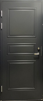фото теплая входная дверь swedoor by jeld-wen classic c1850, темно-серая, замок abloy lc200 9х21 лев