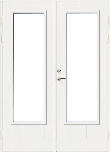 Дверь входная террасная SWEDOOR by Jeld-Wen PO1894 W18, двустворчатая, M15x21, Правая, Белый NCS S 0502-Y