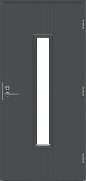 ECO AZOV ( F2050 W70) входная дверь 10*23 правая,тёмно-серая NCS S 7502-B, замок ASSA 565,стек.Satin