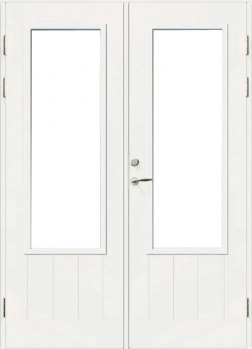 Дверь входная террасная SWEDOOR by Jeld-Wen PO1894 W16, двустворчатая, M15x21, Правая, Белый NCS S 0502-Y