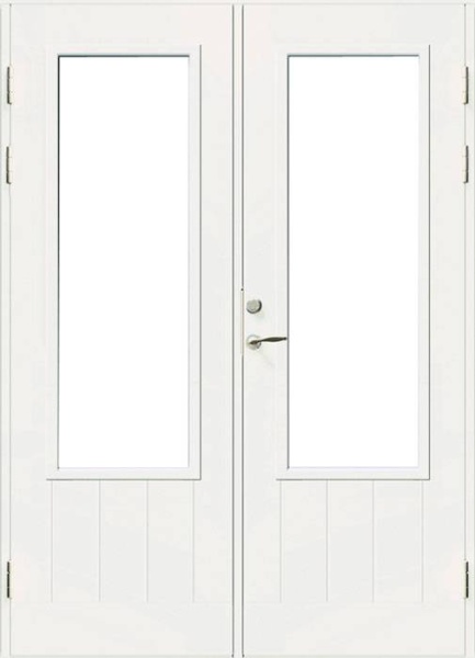 Дверь входная террасная SWEDOOR by Jeld-Wen PO1894 W16, двустворчатая, M15x21, Правая, Белый NCS S 0502-Y