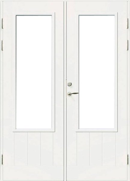 Дверь входная террасная SWEDOOR by Jeld-Wen PO1894 W16, двустворчатая, M15x21, Правая, Белый NCS S 0502-Y