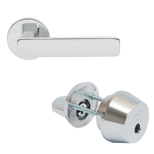 Комплект Abloy (Аблой): Ручка нажимная 4/007 FORUM Ms/Cr с цилиндром CY001T, Cr