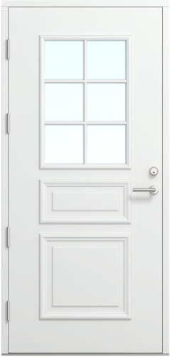 Дверь входная Kaski Luusi, Белый NCS S 0502-Y, M10x21, Левая