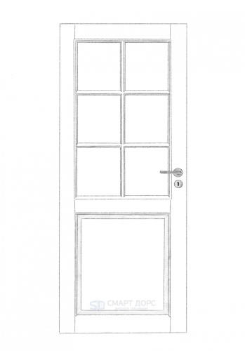 Дверь Nord Fin Doors модель 102, Белый NCS S 0502-Y, M9x21, Левая