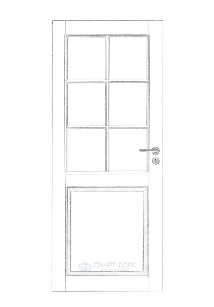 Дверь Nord Fin Doors модель 102, Белый NCS S 0502-Y, M9x21, Левая