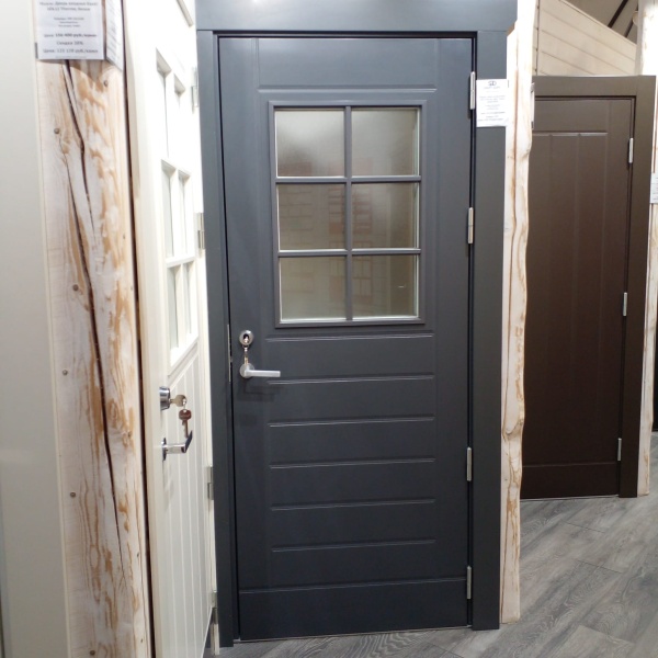 Дверь входная Kaski UOL13 Thermo, тёмно-серая, с замком ABLOY LC200, М9*21, правая