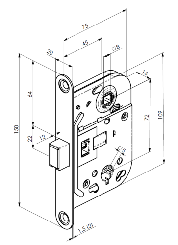 Корпус замка Abloy (Аблой) 2045 магнитный