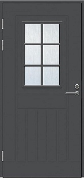 Теплая финская входная дверь SWEDOOR by Jeld-Wen Function F1848 W71 темно-серая (цвет RR23), с замком ABLOY LC102