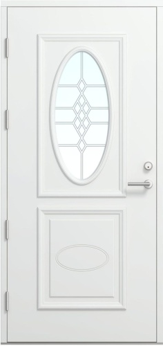 Дверь входная Kaski Laako, Белый NCS S 0502-Y, M10x21, Левая