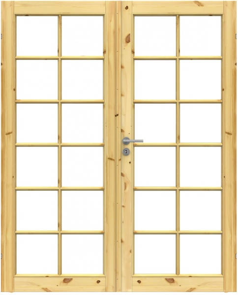 Дверь сосновая SWEDOOR by Jeld-Wen Tradition 58, двустворчатая, M15x21, Универсальная, Сосна прозрачный лак
