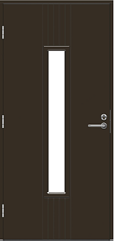 Теплая входная дверь SWEDOOR by Jeld-Wen Function Azov Eco с замком ASSA 565, высотой M23, тёмно-коричневая