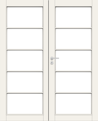 Дверь Смарт Дорс модель 129 pari двухстворчатая, Белый NCS S 0502-Y, M13x21, Универсальная