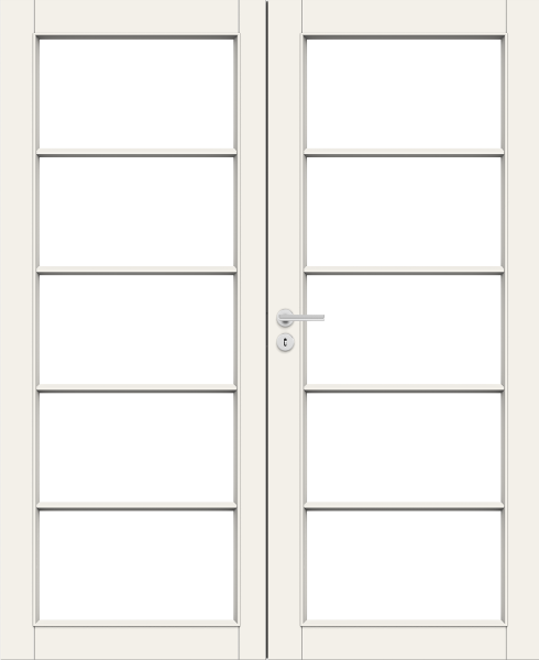 Дверь Nord Fin Doors модель 129 pari двухстворчатая, Белый NCS S 0502-Y, M13x21, Универсальная