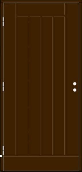 Дверь входная Kaski VO2X, тёмно-коричневая + VAL565SETC (Ручка и цилиндр в комплекте), 10*21, левое