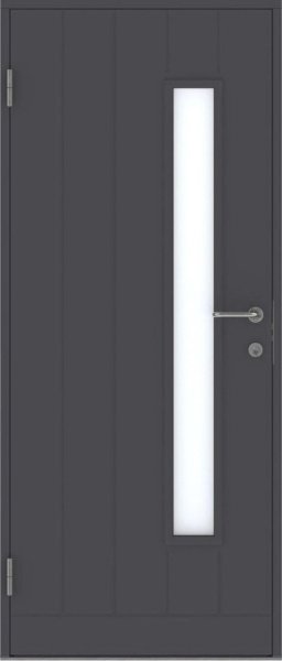 BASIC B0034 со стеклом, Темно-серая NCS S 7502 -B, 9*21, ЛЕВАЯ, замок LC102