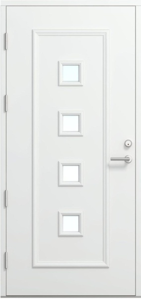 Дверь входная Kaski Laakkio, Белый NCS S 0502-Y, M10x21, Левая