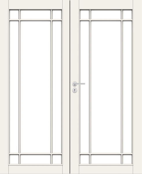 Дверь Nord Fin Doors модель 134 pari двухстворчатая, Белый NCS S 0502-Y, M13x21, Универсальная