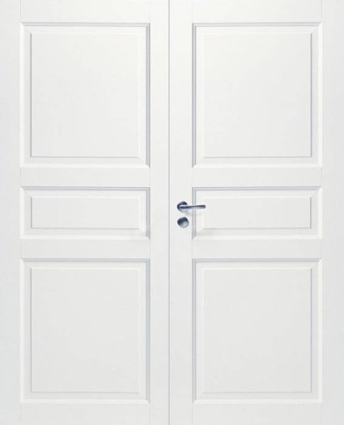Дверь белая массивная SWEDOOR by Jeld-Wen Craft 101, двустворчатая, M15(705+715)х21,  Белый NCS S 0502-Y