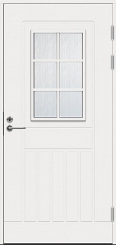 Теплая финская входная дверь SWEDOOR by Jeld-Wen Function F1848 W71 белая с замком LC200
