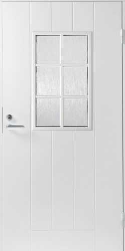 Теплая входная дверь SWEDOOR by Jeld-Wen Basic B0015 с замком ASSA 8765, белая, M9x21, Правая