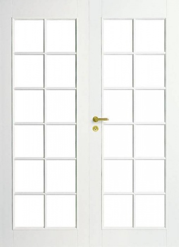Дверь белая массивная SWEDOOR by Jeld-Wen Craft 105, двустворчатая, M15(705+715)х21, Белый NCS S 0502-Y