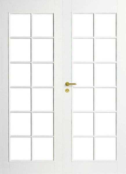 Дверь белая массивная SWEDOOR by Jeld-Wen Craft 105, двустворчатая, M15(705+715)х21, Белый NCS S 0502-Y